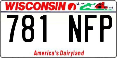 WI license plate 781NFP