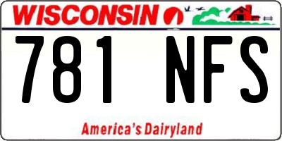 WI license plate 781NFS