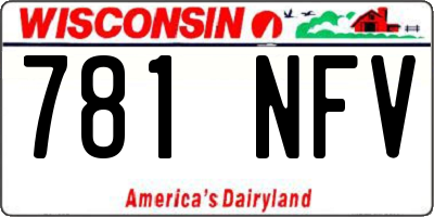 WI license plate 781NFV