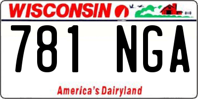 WI license plate 781NGA