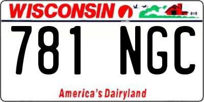 WI license plate 781NGC