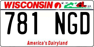 WI license plate 781NGD
