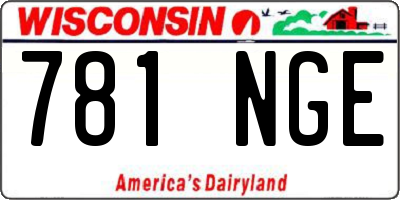 WI license plate 781NGE