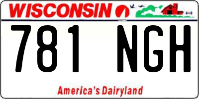 WI license plate 781NGH