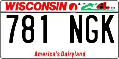 WI license plate 781NGK