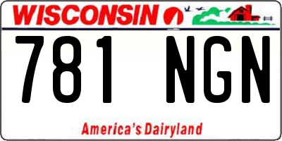 WI license plate 781NGN