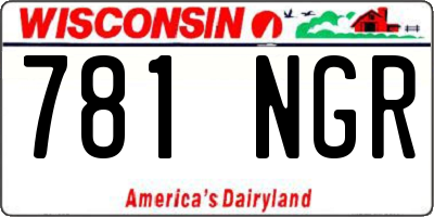 WI license plate 781NGR