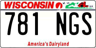 WI license plate 781NGS