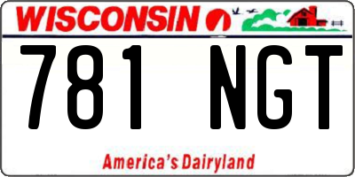 WI license plate 781NGT