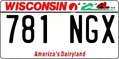 WI license plate 781NGX