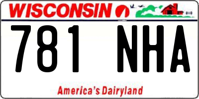 WI license plate 781NHA