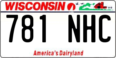 WI license plate 781NHC