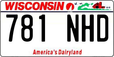 WI license plate 781NHD