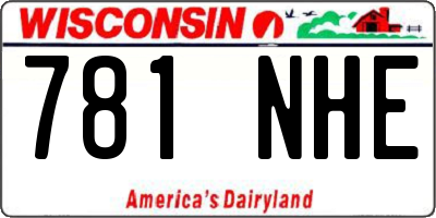 WI license plate 781NHE