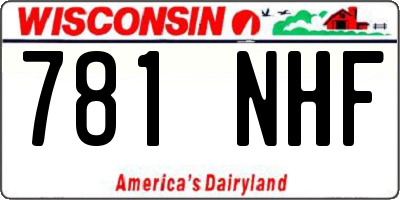 WI license plate 781NHF