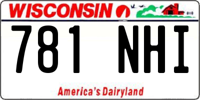 WI license plate 781NHI