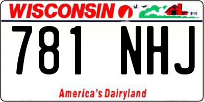 WI license plate 781NHJ