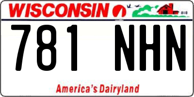 WI license plate 781NHN