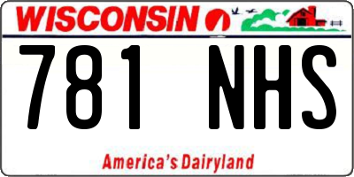 WI license plate 781NHS