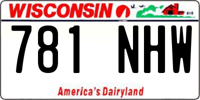 WI license plate 781NHW