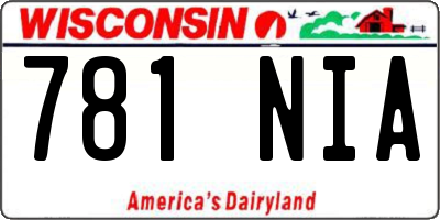 WI license plate 781NIA