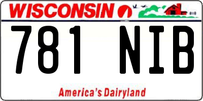 WI license plate 781NIB