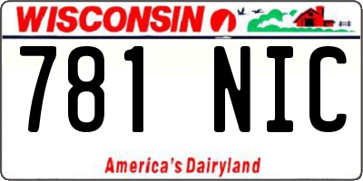 WI license plate 781NIC