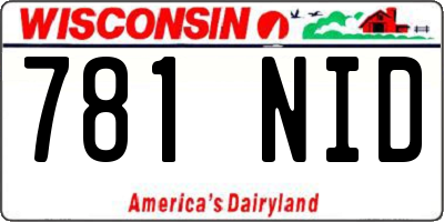 WI license plate 781NID