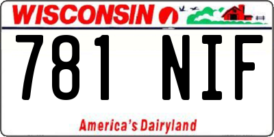 WI license plate 781NIF