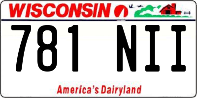 WI license plate 781NII