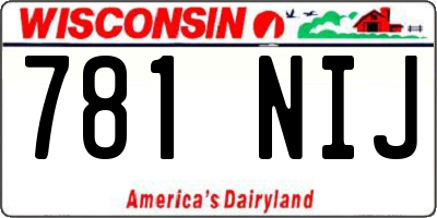 WI license plate 781NIJ