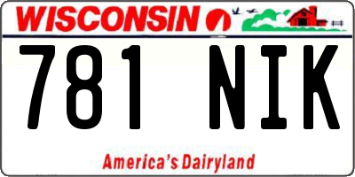 WI license plate 781NIK
