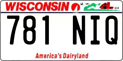 WI license plate 781NIQ