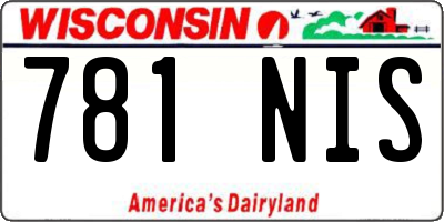 WI license plate 781NIS