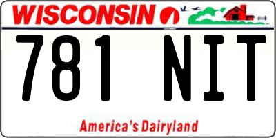WI license plate 781NIT