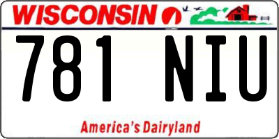 WI license plate 781NIU