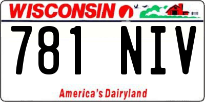 WI license plate 781NIV