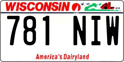 WI license plate 781NIW