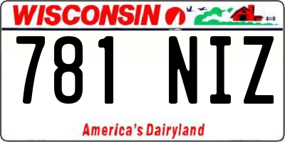 WI license plate 781NIZ