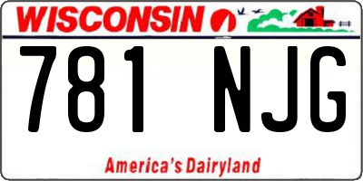 WI license plate 781NJG
