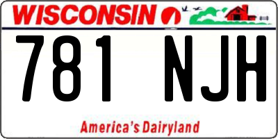 WI license plate 781NJH