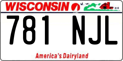 WI license plate 781NJL
