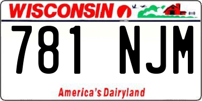 WI license plate 781NJM