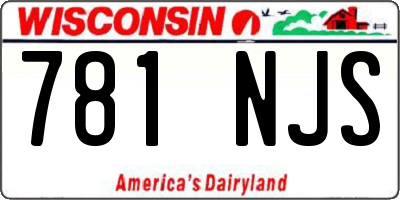 WI license plate 781NJS