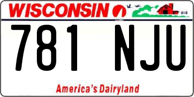 WI license plate 781NJU