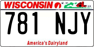 WI license plate 781NJY