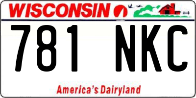WI license plate 781NKC