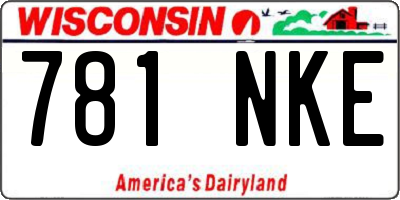 WI license plate 781NKE
