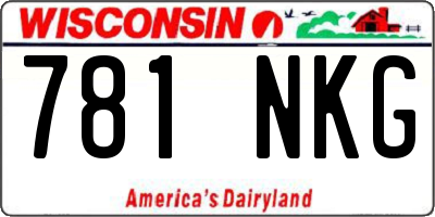 WI license plate 781NKG