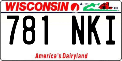WI license plate 781NKI